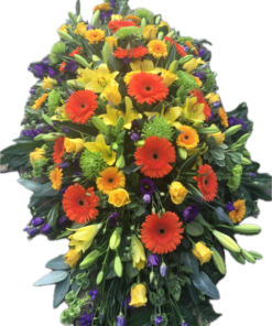 Orange Gerbera Coffin spray